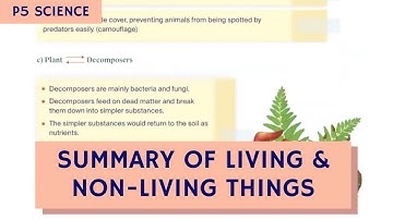 PSLE Science Living & Non-Living Things Summary (TTA P5 Science Ep 3)