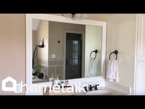 How to Make Your Boring Builder Grade Bathroom Mirror Look High-end | Hometalk