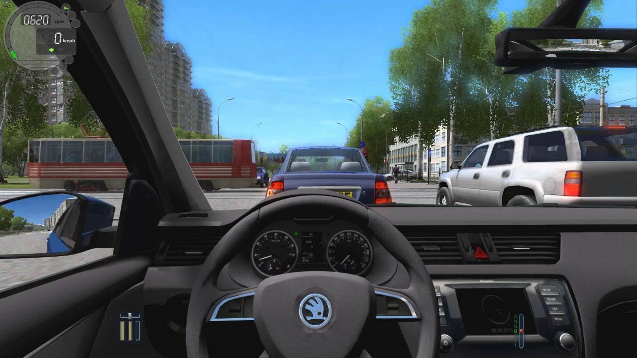 Skoda city car driving