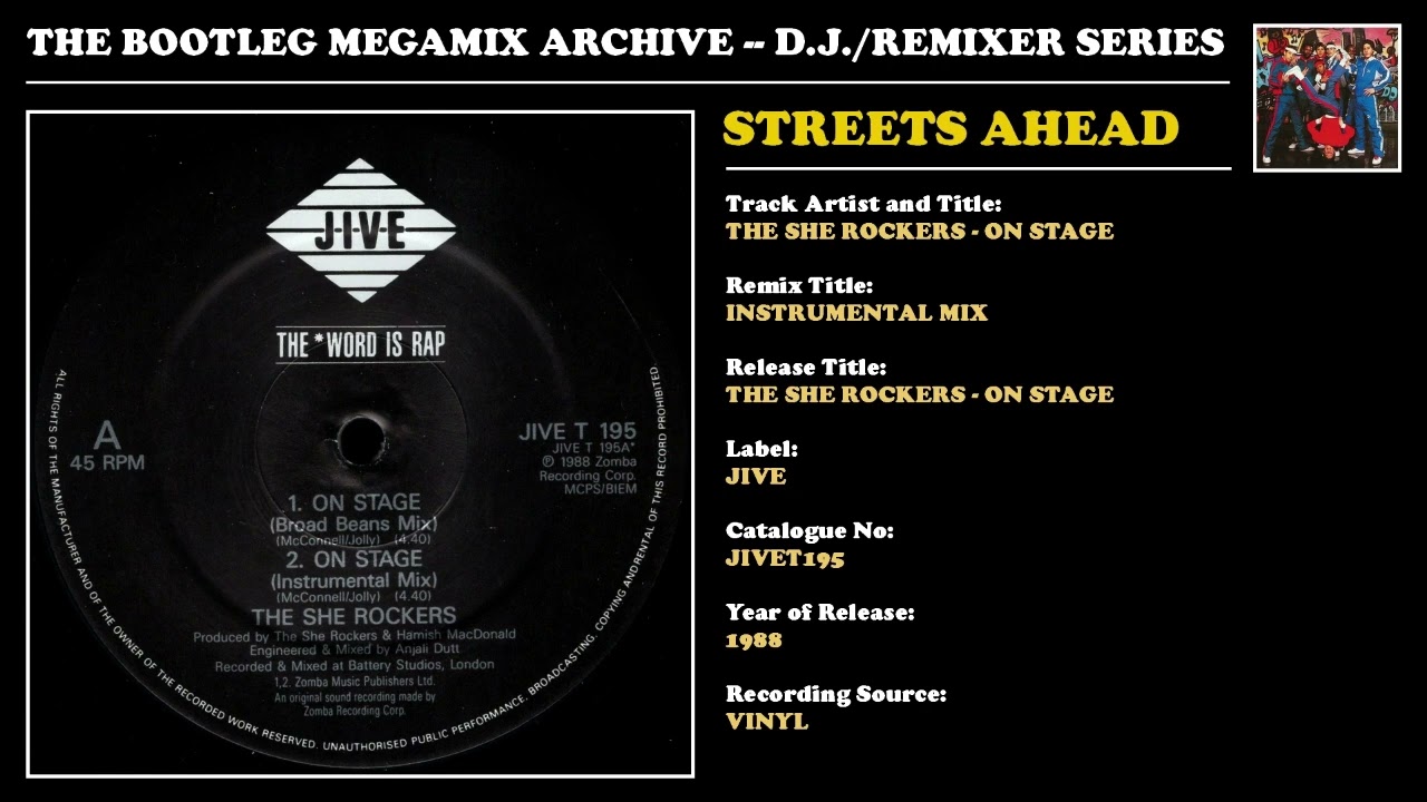 STREETS AHEAD * THE SHE ROCKERS - ON STAGE INSTRUMENTAL * Jive Records JIVET195 * 1988