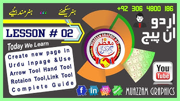 Lesson#2 Create new page In Urdu Inpage & Use Arrow Tool, Rotaion,Linking  Tool  By Muazzam Graphics