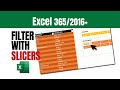 How to filter data with slicer buttons  excel