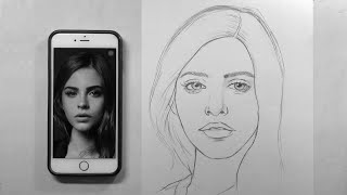 Perfect Face Outline Using Mobile for Beginners | Now you can Draw any Face with this Easy Technique