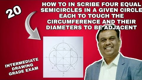 How to inscribe 4 equal semicircles in a circle | intermediate drawing grade exam | suhaas bhoir