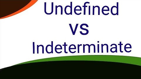 Basic Difference Between "Undefined" And "Indeterminate"  #comingup