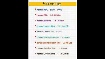 ➡️Hematology  Basic Information ✅ #heamoglobin #bloodpressure #cbc #pathology #doctor #motivation