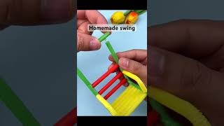 Homemade swing made from drinking straws diy handmade homemade
