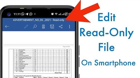 how to edit read only file in MS Word on Android smartphone