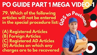 POST OFFICE GUIDE PART 1 MEGA VIDEO-1 CLASS, QUESTIONS, MCQ, THEORY: GDS to POSTMAN
