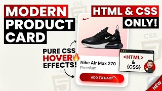 Modern Product Card Design using HTML & CSS  |  Pure CSS Hover Effects |  