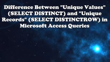 Difference Between Distinct and Distinct Row in Microsoft Access Queries