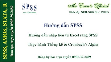 16.07.2021 Hướng dẫn SPSS | Nhập liệu từ Excel sang SPSS, Thực hành Thống kê, Cronbach