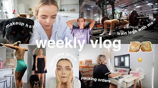 WEEKLY VLOG | train legs with me | everyday makeup routine + haul | small biz | Conagh Kathleen