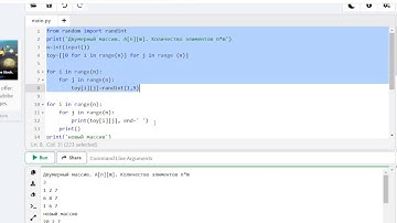 Двумерный массив. Python