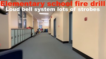 Elementary school fire drill loud bell system tons of unsynced strobes