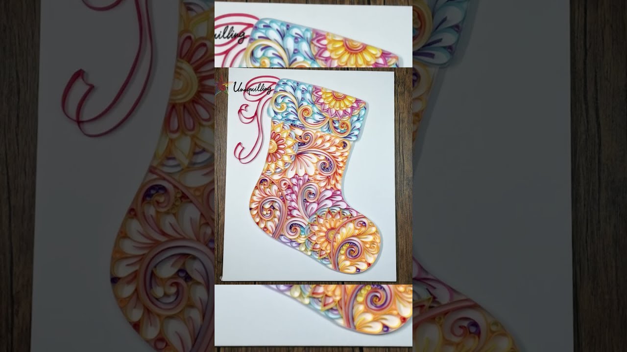 Christmas Sock Paper Quilling Paper Filigree Painting Paper Crafts DIY Uniquilling - YouTube