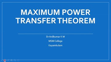 Maximum Power Transfer Theorem - S5 Electronics