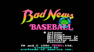 Bad News Baseball Title Screen (NES)