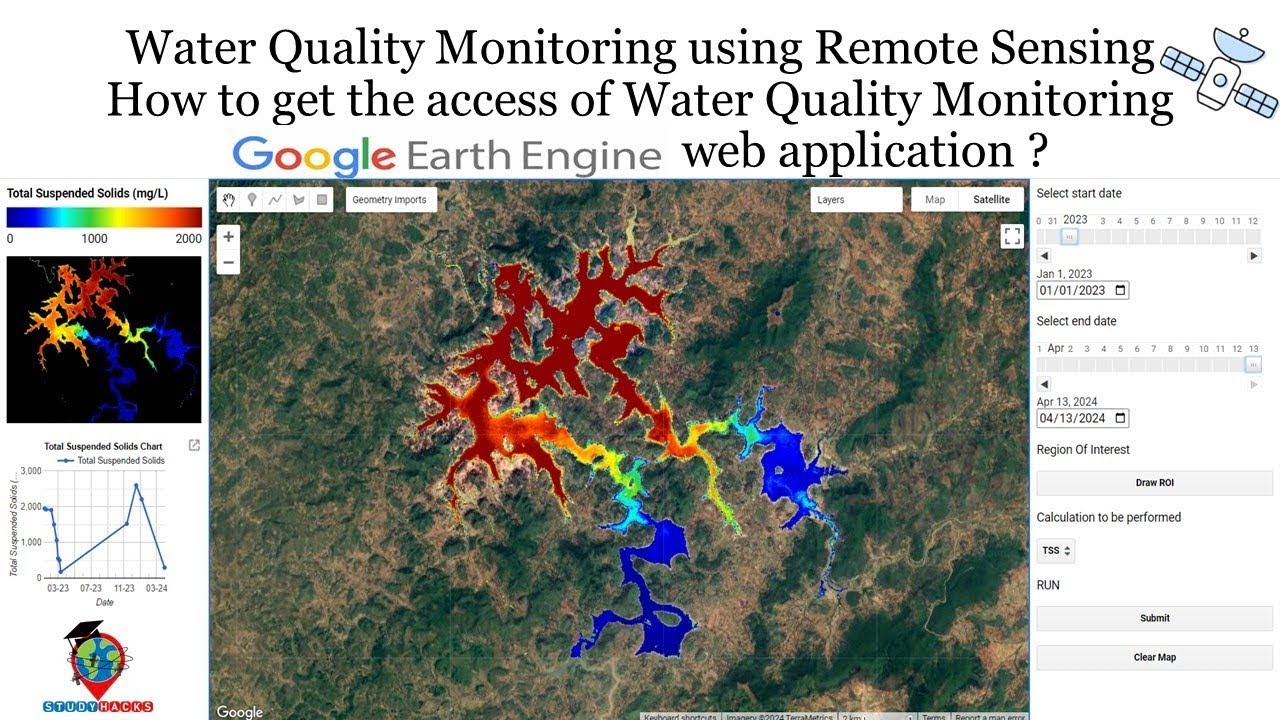 Мониторинг качества воды с использованием методов дистанционного зондирования с помощью приложени...