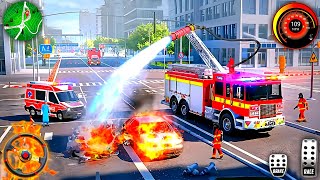 US Fire Truck City Rescue Simulator - 911 Emergency Fire Truck Rescue Game - Android Gameplay screenshot 5