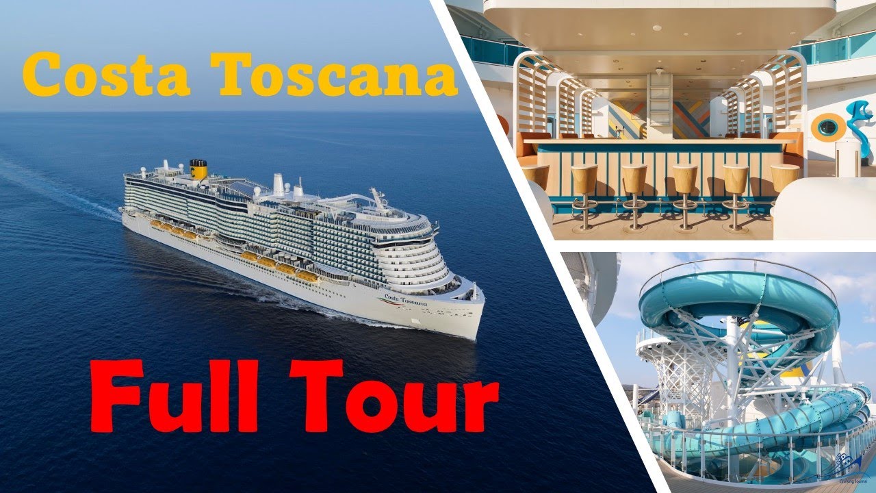 Costa Toscana Cruise Ship full tour of all levels, facilities, restaurants, attractions & Decks