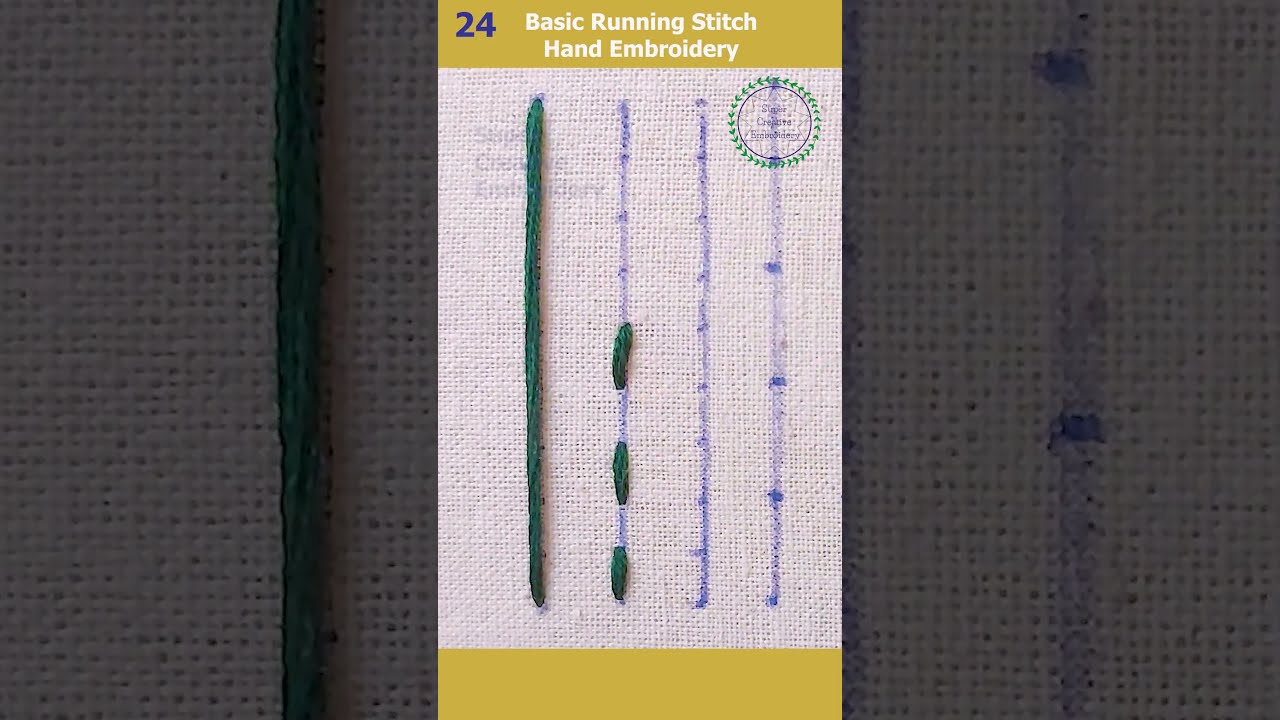 Hand Embroidery For Absolute Beginners 🪡 Running Stitch Tutorial 🪡 DIY Needle Point Sewing 