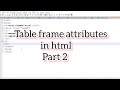 How to use the frame attribute for tables in html | part 2