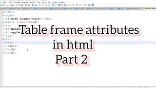 How to use the frame attribute for tables in html | part 2