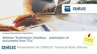 Full Training 'CENELEC Submission Interface - submission of documents from TCs' News