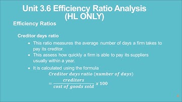 IB BUSINESS MANAGEMENT UNIT 3.6 LESSON VIDEO EFFICIENCY RATIO ANALYSIS