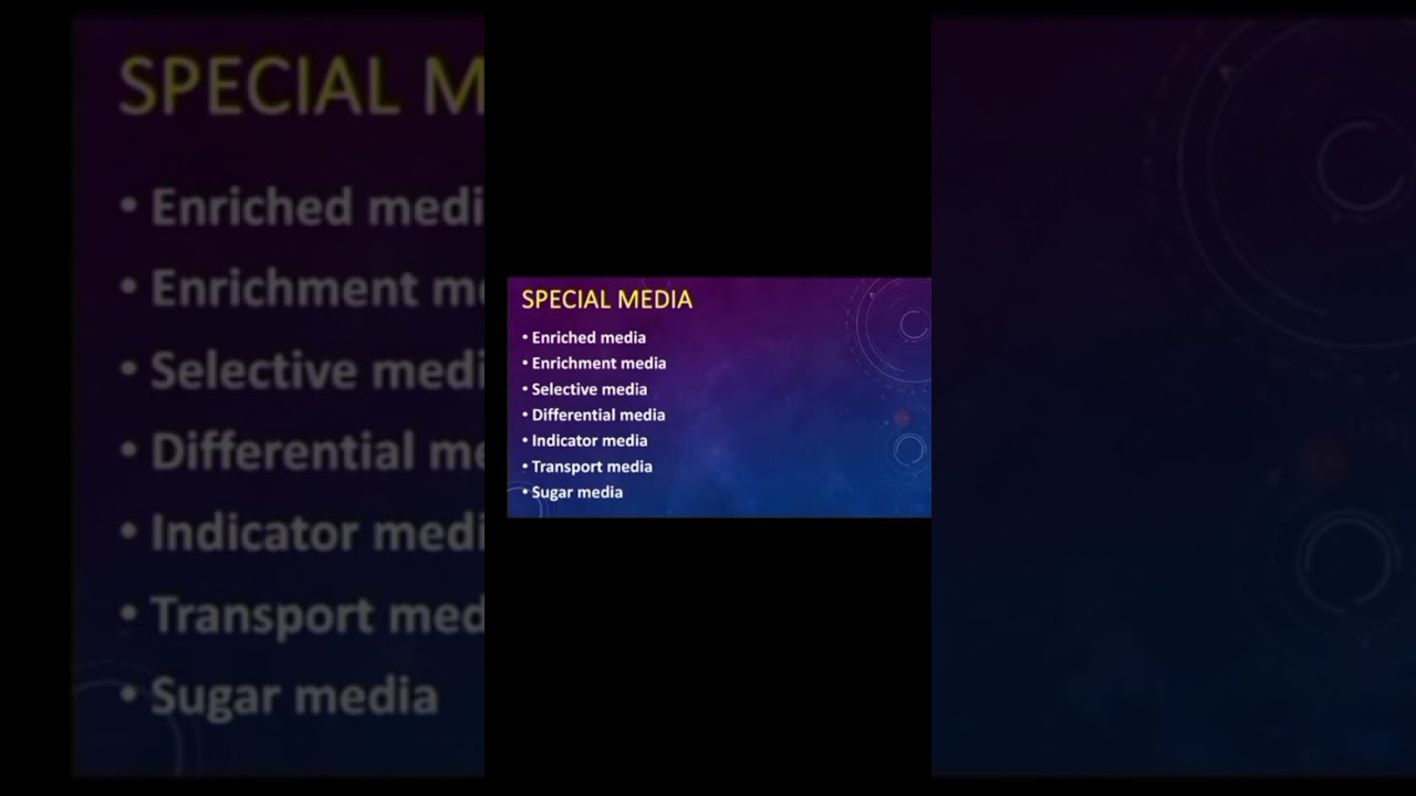 Special media for bacteria