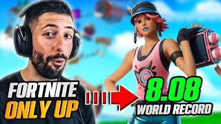 REACT du WORLD RECORD sur ONLY UP FORTNITE 8:08 (il la explosé)