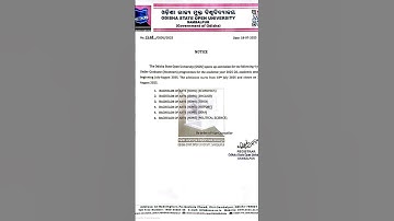 #osou OSOU Notice on UG(+3)  Distance mode Admission for Academic Year 2025-26