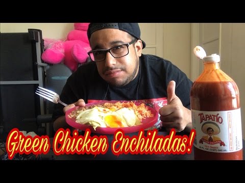 Green Chicken Enchiladas mukbang/eating show NEW Facebook page !