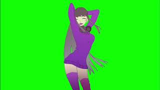 ✔️GREEN SCREEN EFFECTS:  anime girl dancing purple