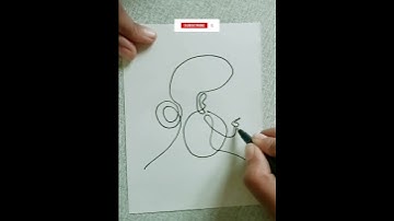 One Line Art Face || How to Draw Line Drawing || Line Drawing #shorts #love #drawing #lineart #easy