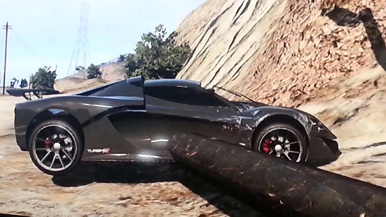 Grand Theft Auto 5 Glitch Car stuck in Pole - YouTube