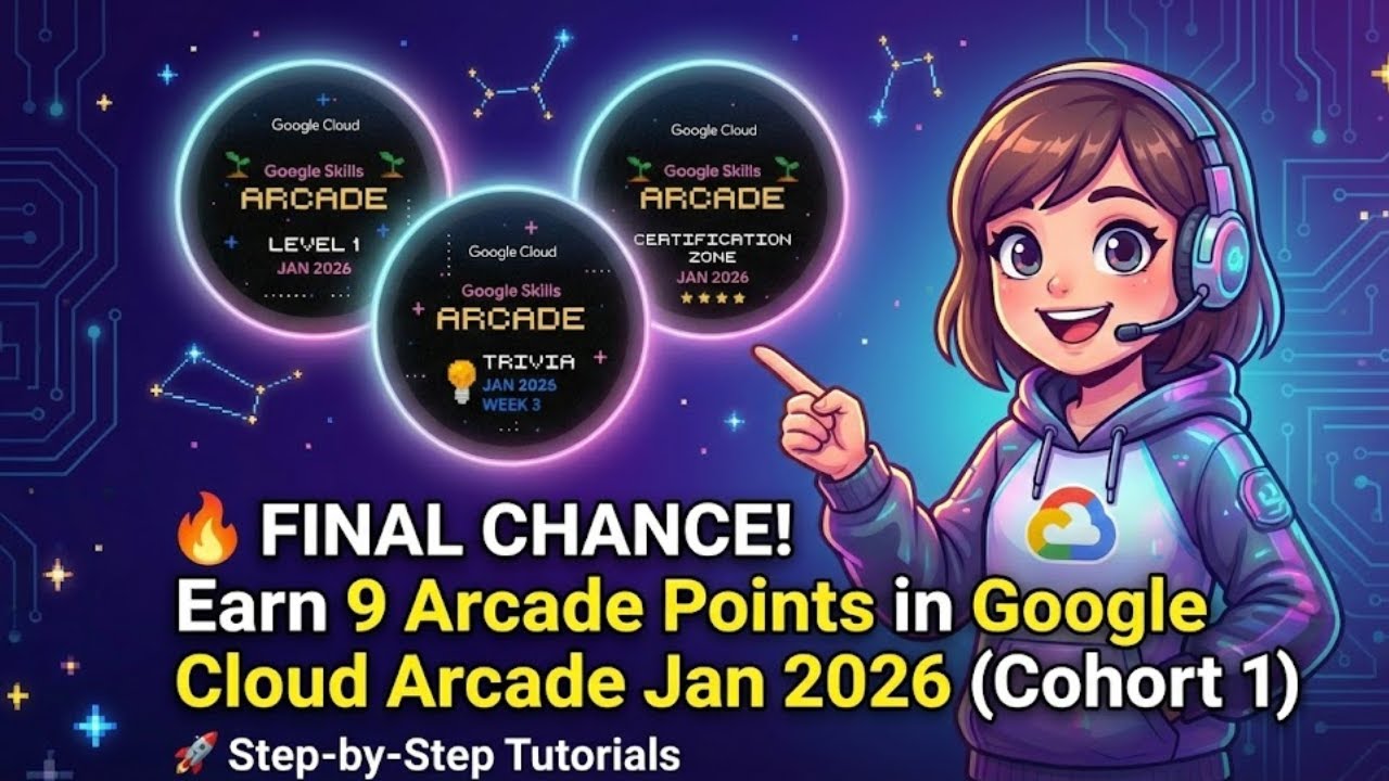 🔥 FINAL CHANCE! Earn 9 Arcade Points in Google Cloud Arcade Jan 2026 (Cohort 1) | Step-by-Step