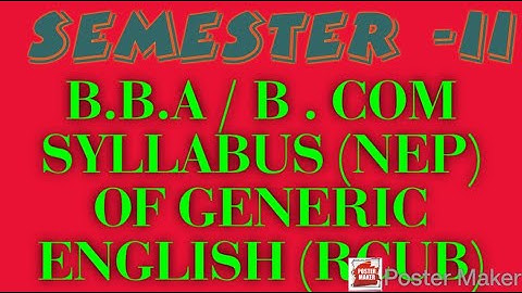 B.B.A  /  B.COM 2nd sem Syllabus of Generic English (NEP), RCU BELAGAVI