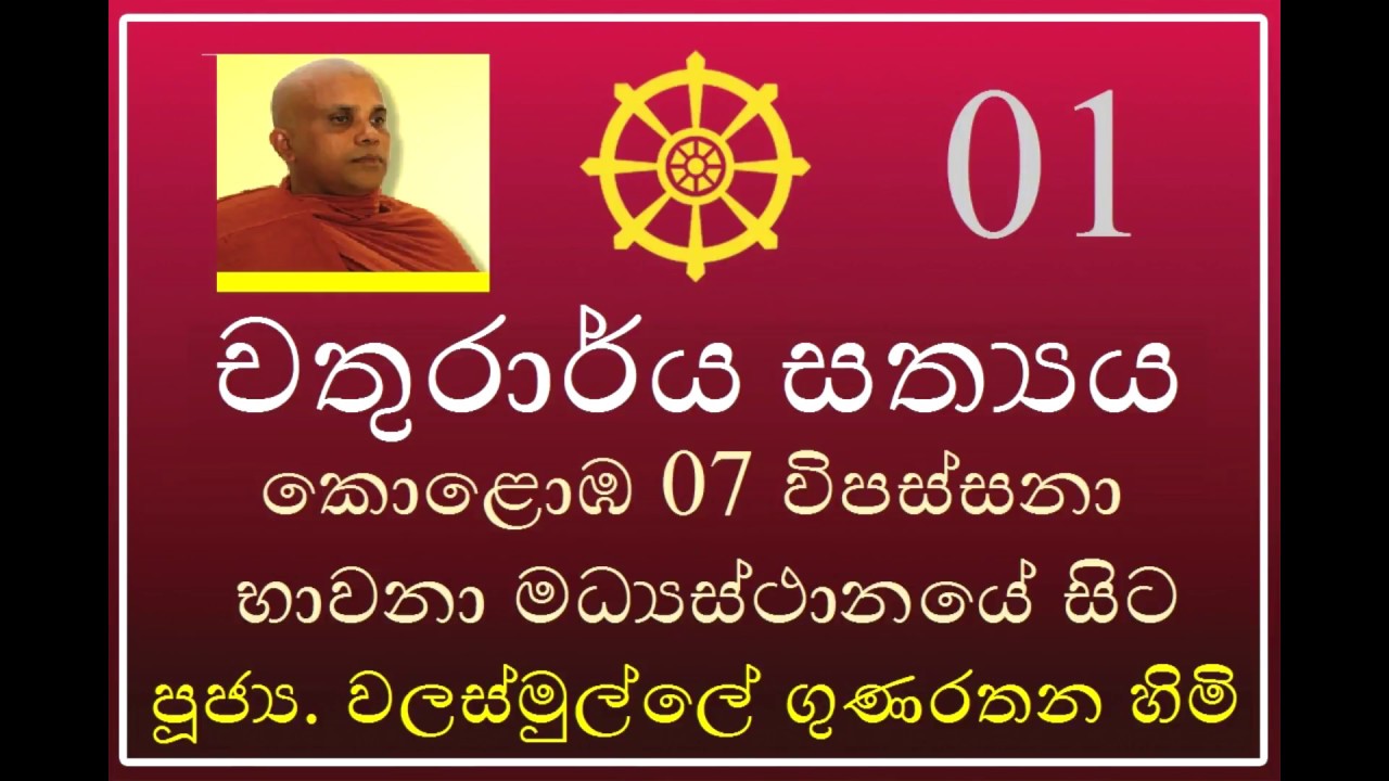 Walasmulle gunarathana Thero - විපස්සනා 01