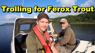 Trolling with Downriggers for Ferox Trout  Loch Awe Scotland  Small Boat Fishing