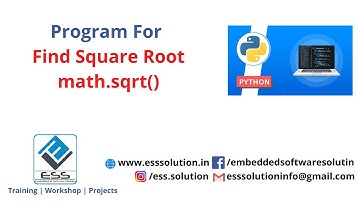 Find Square Root | Square Root Using math function