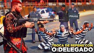 GTA V: VIDA DO CRIME | A BALA VAI CANTAR!🤬 DELEGADO ME PASSOU A PERNA NESSA TROCA DE REFÉNS! |#19