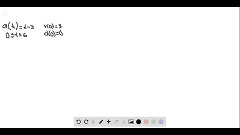 Suppose that a particle moves along a straight line with acceleration defined by a(t)=t-3,   wh…
