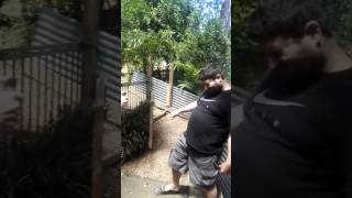 Shady getting pepper sprayed with 'Sabre Dog Deterrent'