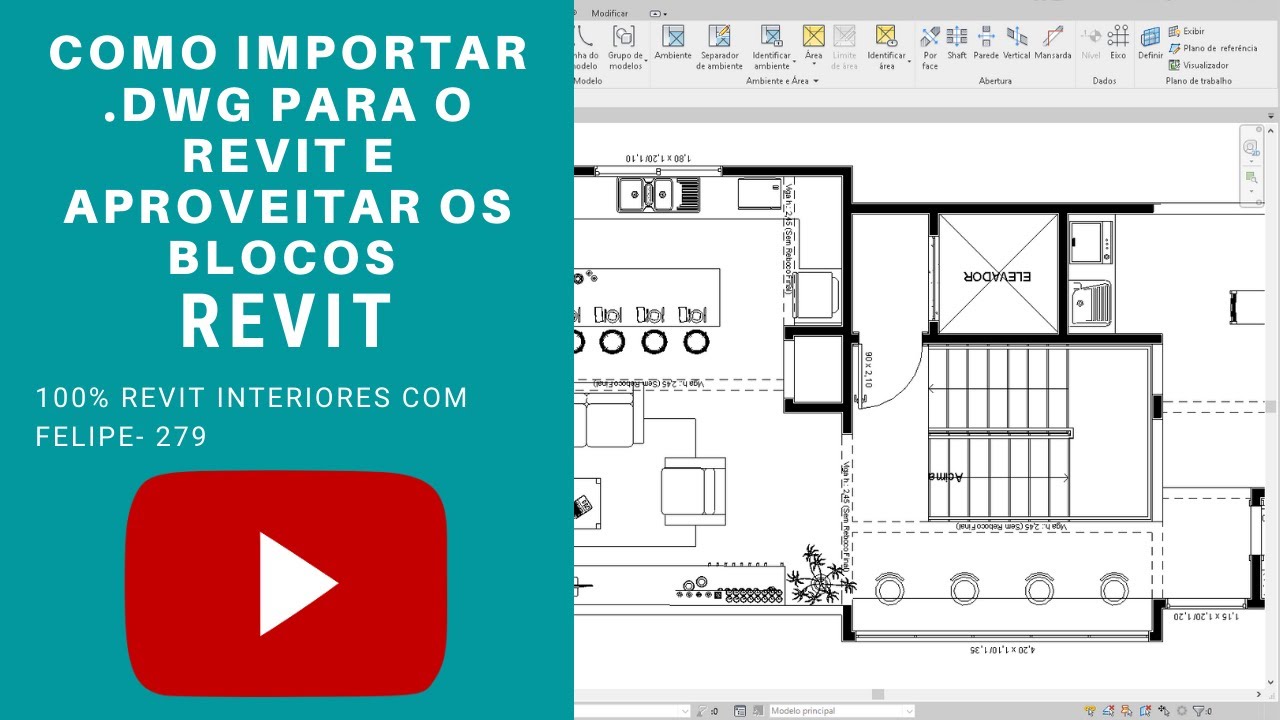 100% Revit Interiores Felipe- Aula 279- Como importar .dwg para o Revit ...