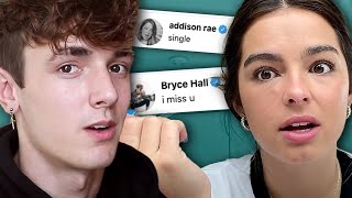 Tik Tok Star Addison Rae says she's single while her Sway House ex Bryce Hall wants to date again