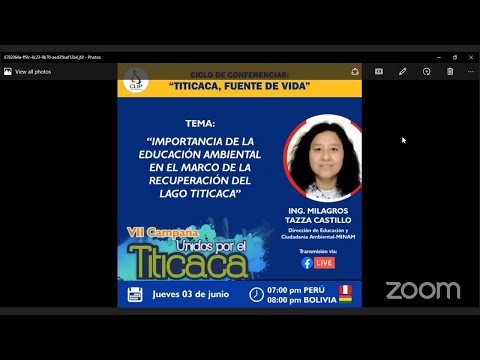 3ra Ponencia del Ciclo de Conferencias - Titicaca, Fuente de Vida - Ing. Milagros Tazza Castillo