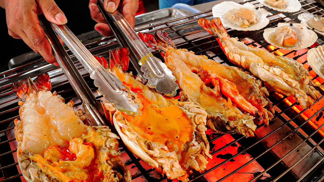 Вкусно! Привлекательные уличные жареные морепродукты | Жареные морепродукты