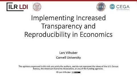 Implementing Increased Transparency and Reproducibility in Economics